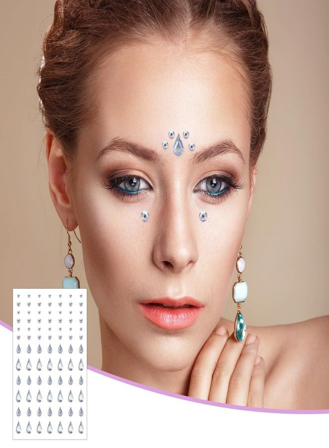 Styquenzer 5 Sheets Face Gems Jewels Stickers, Teardrop Rhinestones for Face, Self Adhesive Rhinestones for Face, Hair, Makeup, Nail Decorations, DIY - Image 5